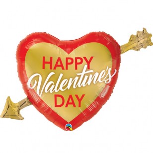 Golden Arrow Happy Valentine's Day Supershape Balloon